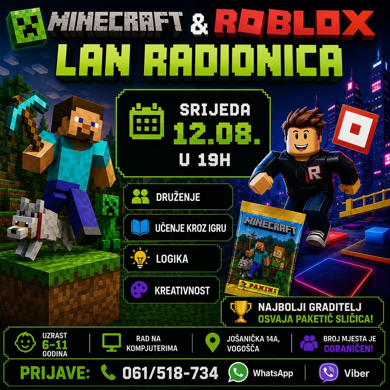 Minecraft LAN + Roblox radionica! 