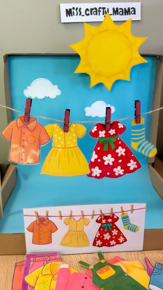 Vješanje robe na štrik — igra uparivanja